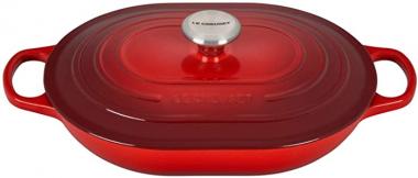 Le Creuset Enameled Cast Iron Signature Oval Casserole, 3.75 qt., Cerise