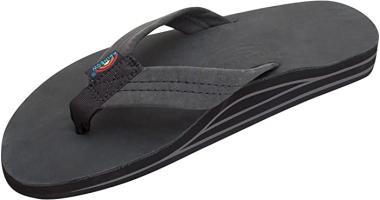 Rainbow Sandals Men's Leather Double Layer with Arch Wide Strap