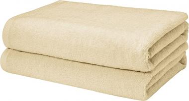 Amazon Basics Quick-Dry Bath Towels - 100% Cotton, 2-Pack, Linen