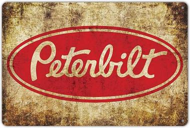 SmartCows Peterbilt Metal Tin Sign, Retro Wall Decor Art Plaque Poster 16x12 Inches