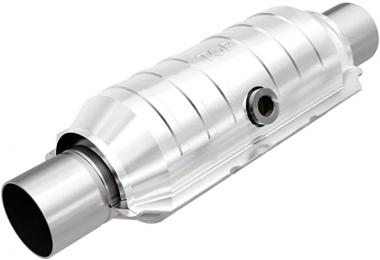 MagnaFlow Universal Catalytic Converter OEM Grade Federal/EPA Compliant 51356 - Stainless Steel 2.5in Inlet/Outlet Diameter, 15in Overall Length, Midbed O2 Sensor - OEM Replacement