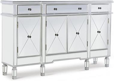 Powell Company Mirrored 4-Door 3-Drawer Console