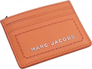 Marc Jacobs S102L01FA21-854 Melon Orange With Silver Hardware Women's Leather Card Case