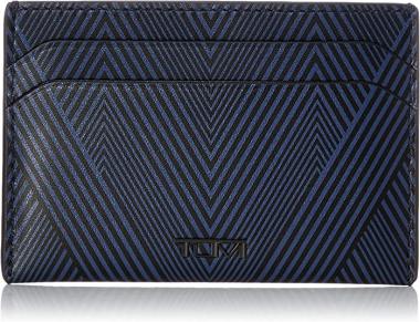 TUMI - Nassau Slim Card Case Wallet for Men - Navy Herringbone