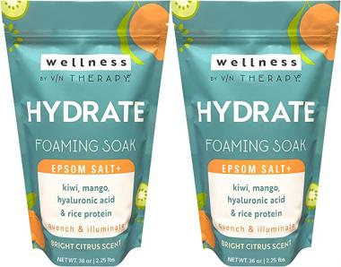 Wellness by Village Naturals Therapy, Hydrate Foaming Bath Soak, 36 oz, Pack of 2