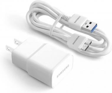 Samsung Charger EP-TA10JWE, 5.0V 2Amp Charger Adapter with Samsung Data Sync Cable ET-DQ11Y1WE for Galaxy S5/Note 3 - Non Retail Packaging - WHITE