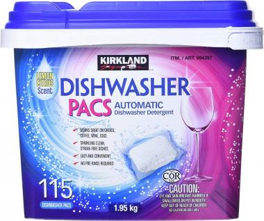 Kirkland Signature Easy to Use, Streak Free Premium Dishwasher Pacs, Automatic Dishwasher Detergent