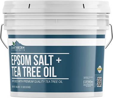 Earthborn Elements Tea Tree Epsom Salt (1 Gallon) Pure & Undiluted, Soothing Aroma