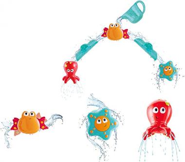 Hape Bath Cascade | Suction Cup Dancing Sea Creature Bath Time Play Set