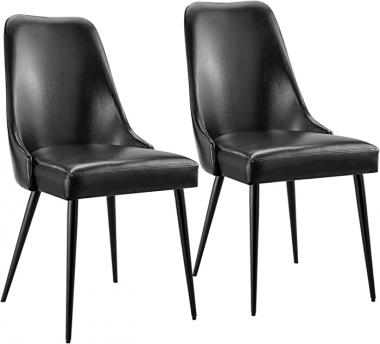 Ball & Cast Kitchen Dining Chair 19"W x 22.75"D x 35.25"H Black PU Set of 2