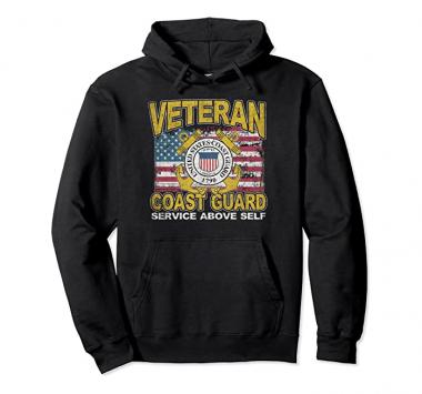 Veteran Coast Guard Service Above Self - Distressed HOODIE