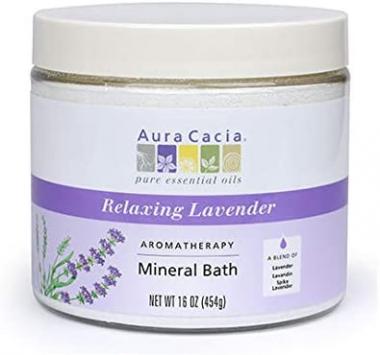 Aura Cacia Relaxing Lavender Aromatherapy Mineral Bath | 16 oz. Jar