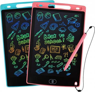 LCD Writing Tablet, 2 Packs Drawing Pads for Kids 3 4 5 6 Years Old 8.5 Inch Colorful Lines Doodle Scribble Boards Educational Toys for Boys Girls