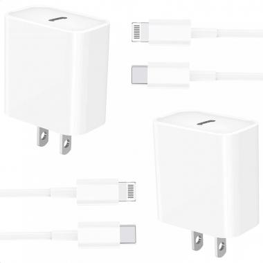 [Apple MFi Certified] iPhone 14 Fast Charger, LANWK 2 Pack 20W USB-C PD Smart Power Wall Charger with 2 Pack 6FT Type-C to Lightning Quick Charge Sync Cord for iPhone 13 12 11 Pro/XS/X/SE/iPad/AirPods