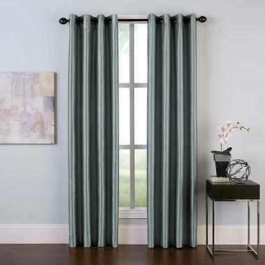 Curtainworks Malta Curtain Panel, 50 x 108 in, Teal (Gray-Blue)