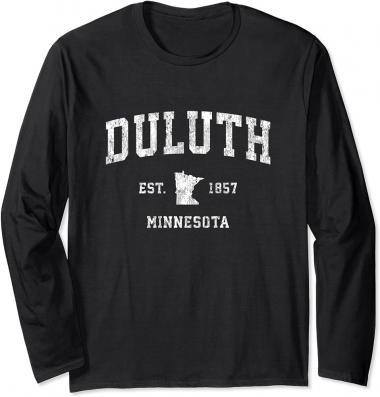 Duluth Minnesota MN Vintage Athletic Sports Design Long Sleeve T-Shirt