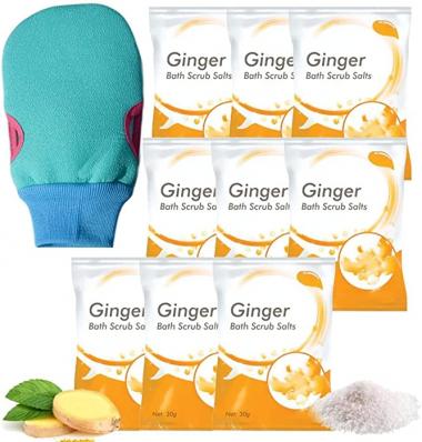 Lymphatic Detox Ginger Bath Salts - Ginger Bath Scrub Salts, Lymphatic Drainage Ginger Bath Salts for Women Relaxing Organic, Bath Salt Exfoliation Scruber Bath (9PC)