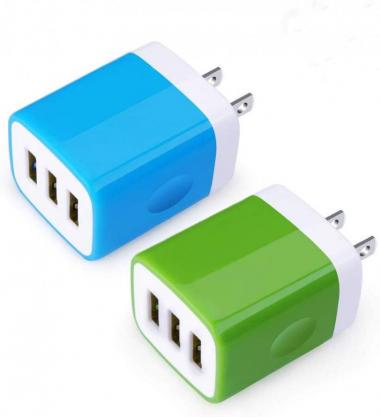 USB Wall Charger,Sicodo 2-Pack Universal 3.1A Home Travel Quick Wall Plug Charger Cubes Compatible with iPhone 8,7 Plus,6s Plus,Tablet, Samsung Galaxy S8 Plus, S7 Edge, HTC, Nokia, LG, Sony and More