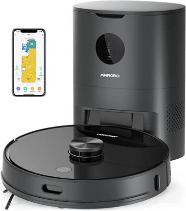 AIRROBO T10+ Robot Vacuum and Mop with Auto Dirt Disposal, Lidar Navigation, Compatible with Alexa and Google Assistant, 250Min Runtime, Max 2700Pa Strong Suction for Pet Hair, Hard Floor, Carpet