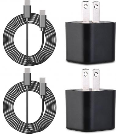 15W New Kindle Fire Kids Tablet Charger USB-C 2pack with 6.6Ft Type-C Cable for New Fire HD 8 10 Tablet (9-12th Gen),All-New Kindle/Kids/Edition/Paperwhite/Oasis E-Reader(11th Gen)