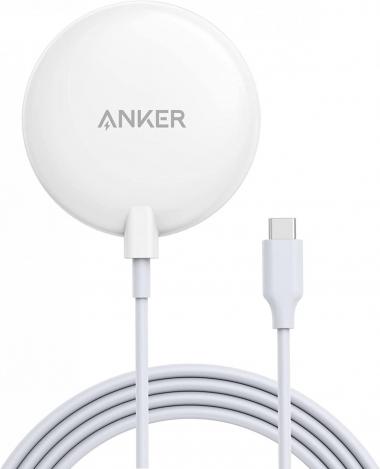 Anker 313 Magnetic Wireless Charger (Pad), with 5 ft Built-In USB-C cable, PowerWave Magnetic Pad Lite Only for iPhone 13 / 13 Pro / 13 Pro Max / 13 mini / iPhone 12 / 12 Pro / 12 mini (No AC Adapter)