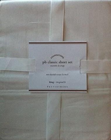 Pottery Barn Classic 400 Thread Count Sheet Set~King~*Ivory*~