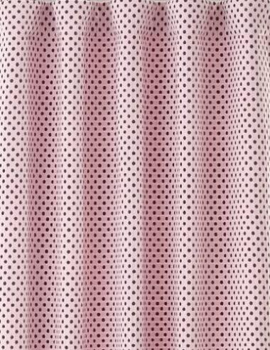 Pottery Barn Kids Audrey Chenille Chocolate Brown and Pink Polka Dots Fully Lined with Blackout Drapes Pole Pocket 44 X 84 (2 Panels)