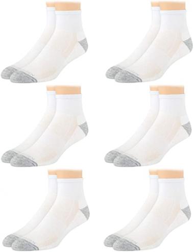 Van Heusen Men's Socks - Performance Cushioned Above Ankle Athletic Quarter Mini-Crew Socks (6 Pack)