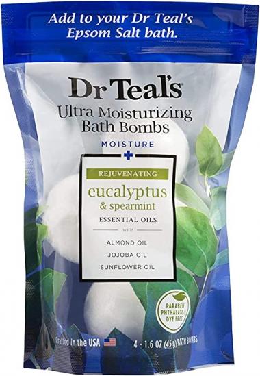 Dr Teals, Bath Bombs Eucalyptus, 4 Count