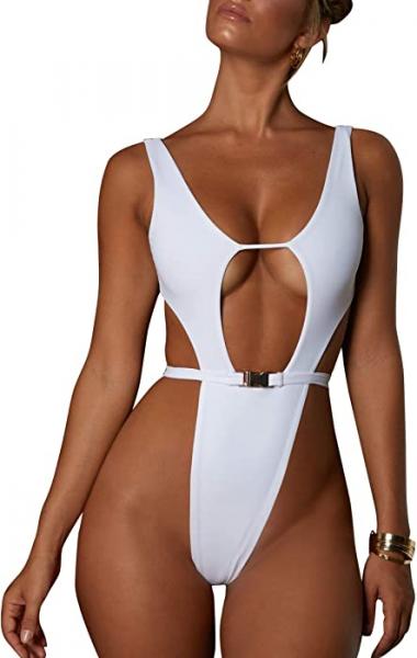 YT couple Women Sexy Deep V-Neck Strappy Cut Out Swimsuit Girl One Piece Sleeveless Backless Thong Monokini Bathing Suit