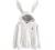 Cute Rabbit Hoodies for Women Solid Color Long Sleeve Tops Casual Loose Blouse Junior Girls with Ear Shirts