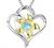 YL Women's Heart Necklace Sterling Silver Lily Flower Love Pendant Gemstones Jewelry