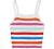 SweatyRocks Women's Sexy Strappy Crop Top Striped Print Ribbed Knit Cami Top