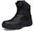 Bitiger Men's Combat Boots with Side Zipper Velcro and Casual Outdoor Mountaineering Trekking Commando Tactical Boots