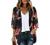 Women's Floral Print Puff Sleeve Kimono Cardigan Loose Cover Up Casual Blouse Tops