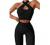 QINSEN Workout Sets for Women 2 Piece Seamless Ribbed High Waist Legging with Spor Bra GMY Exercise Outfits