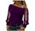 Women Casual Dandelion Printed Long Sleeve Cold Shoulder Tops Sexy Mesh Sheer Boat Neck Loose T-Shirts Jumper Pullover