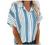 Women's Short Sleeve V-Neck Striped Collared Shirts Casual Blouses Pocket Button Down Shirts Loose Summer T-Shirt Tops