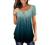 Women's V-Neck Henley T Shirt Flowy Pleated Tunic Blouse Summer Tops Floral Solid Button Down Short Sleeve Tee Shirts