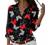 Women Fashion Leopard Long Sleeve Button Down Shirt Floral Print Casual Blouse Tops Basic Loose Fit Tunic Shirts