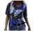 SNKSDGM Women's Summer Short Sleeve V Neck T Shirts Casual Floral Print Blouses Tee Shirt Loose Fit Tunic Tops for Women