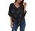 Womens V Neck Tie Knot Front Tops 3/4 Bell Sleeve Boho Shirts Summer Blouses Floral Printed Vacation Casual T Shirts