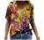 Summer Tops for Women Short Sleeve T Shirts Casual V-Neck Tie Dye Abstract Printed Tee T-Shirts Tunic Loose Blouses