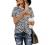 BMJL Women's Casual Cute Shirts Leopard Print Tops Basic Summer Short Sleeve Fashion Soft Blouse Loose Fit Tshirt