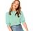 SheIn Women's Puff Sleeve Casual Solid Top Pullover Keyhole Back Blouse