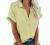 Women's Short Sleeve V-Neck Solid Button Down Shirt Tops Plus Size Casual Work Pockets Collared Tee Blouses Tunic Tops