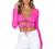 SOFIA'S CHOICE Women's V Neck Ribbed Knit Shirt Long Sleeve Tied Cutout Crop Tops