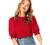 SheIn Women's Puff Sleeve Casual Solid Top Pullover Keyhole Back Blouse