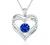 CDE Forever Love Heart Pendant Necklaces for Women 925 Sterling Silver with Birthstone Zirconia, Birthday Anniversary Jewelry Gift for Women Wife Girls