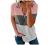 Womens Short Sleeve Summer Tops Loose Zipper Striped Casual Crewneck T-Shirt Blouses Color Block Side Split Tee Tunic